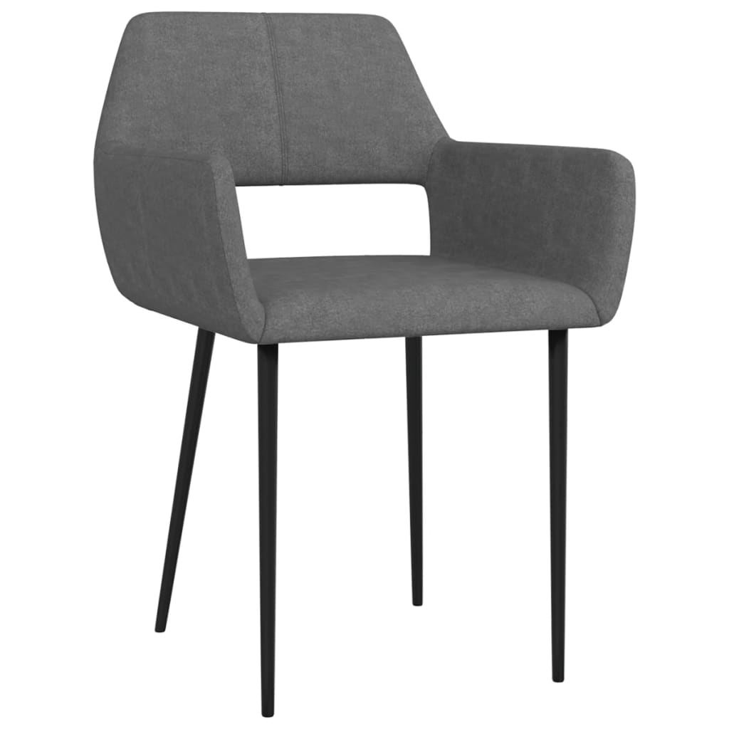 vidaXL Sillas de comedor 4 unidades tela gris oscuro