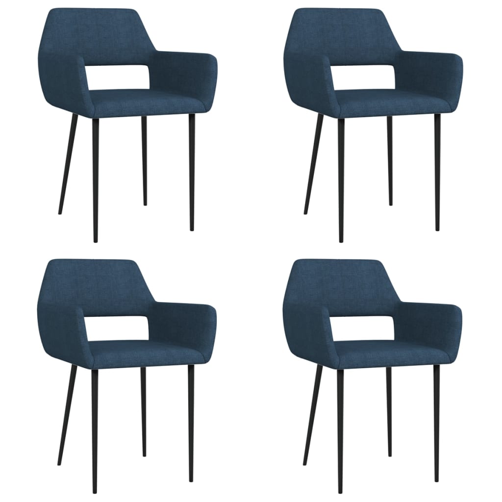 Valgomojo kėdės, 4vnt., mėlynos spalvos, audinys (2x322970) | Stepinfit