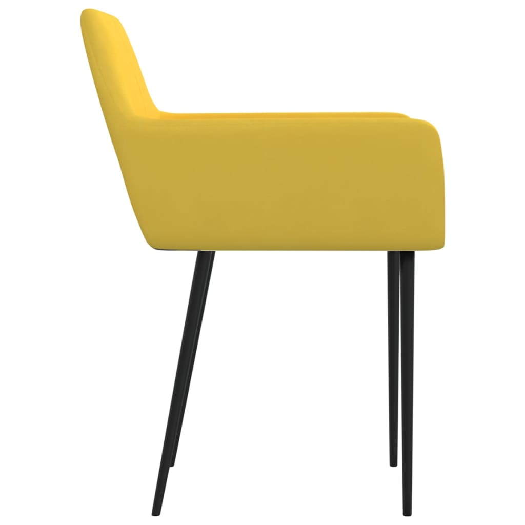 Valgomojo kėdės, 4vnt., geltonos spalvos, audinys (2x322971) | Stepinfit