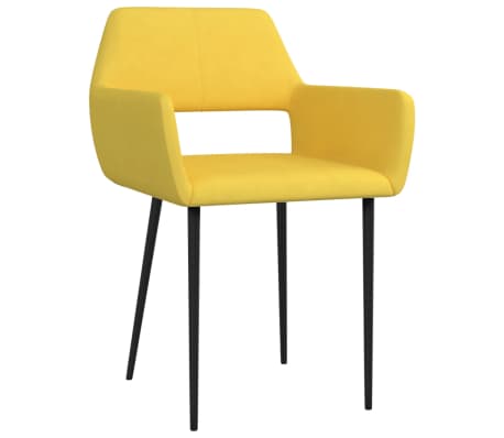 vidaXL Valgomojo kėdės, 4vnt., geltonos spalvos, audinys