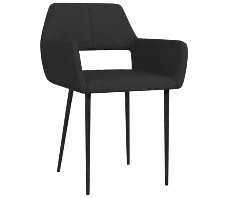 vidaXL Valgomojo kėdės, 6vnt., juodos spalvos, audinys