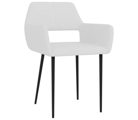 vidaXL Jedálenské stoličky 6 ks, biele, látka