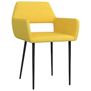 vidaXL Valgomojo kėdės, 6vnt., geltonos spalvos, audinys (3x322971)