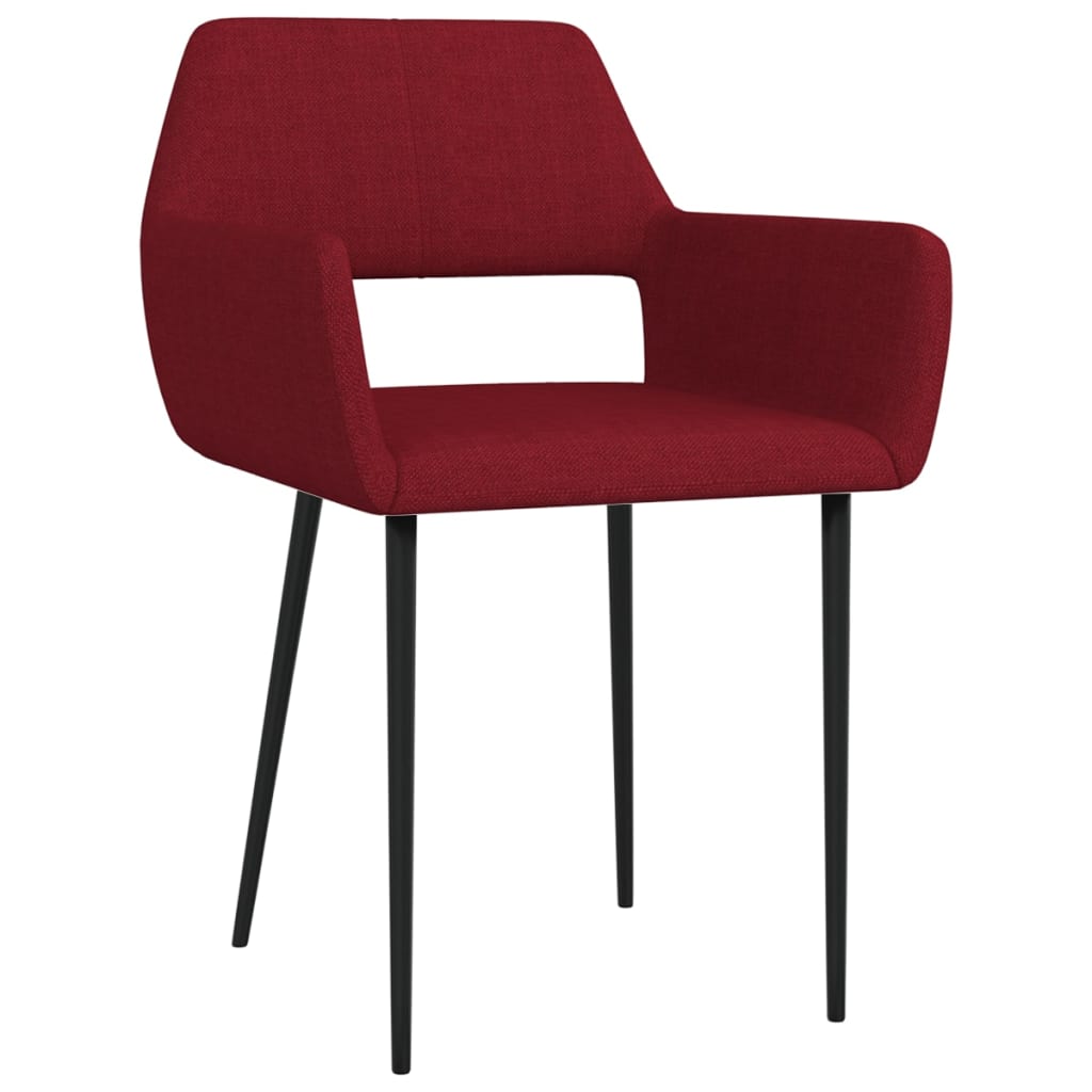 

vidaXL Eetkamerstoelen 6 st stof wijnrood