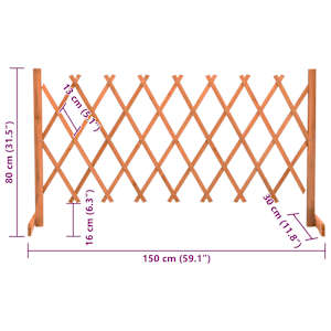Zahradní trelážový plot oranžový 150 x 80 cm masivní jedle - obrázek 7