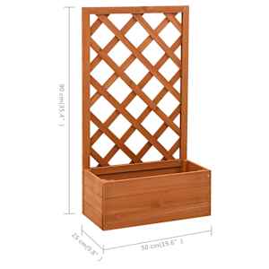 Zahradní truhlík s treláží oranžový 50x25x90 cm masivní jedle - obrázek 6
