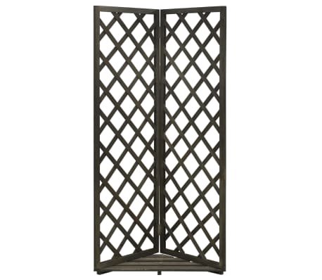 vidaXL Corner Trellis Planter Grey 50x50x145 cm Solid Firwood