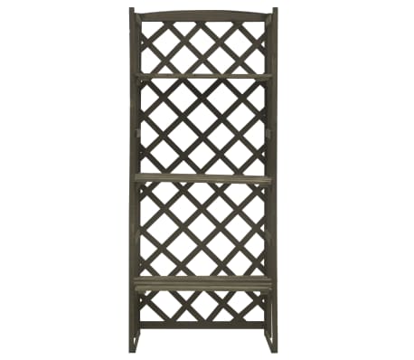 vidaXL Plantenrek met latwerk 60x30x140 cm massief vurenhout grijs