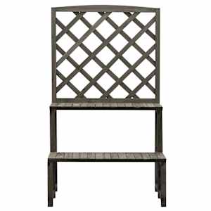vidaXL Blumentreppe mit Rankgitter Grau 70x42x120 cm Massivholz Tanne