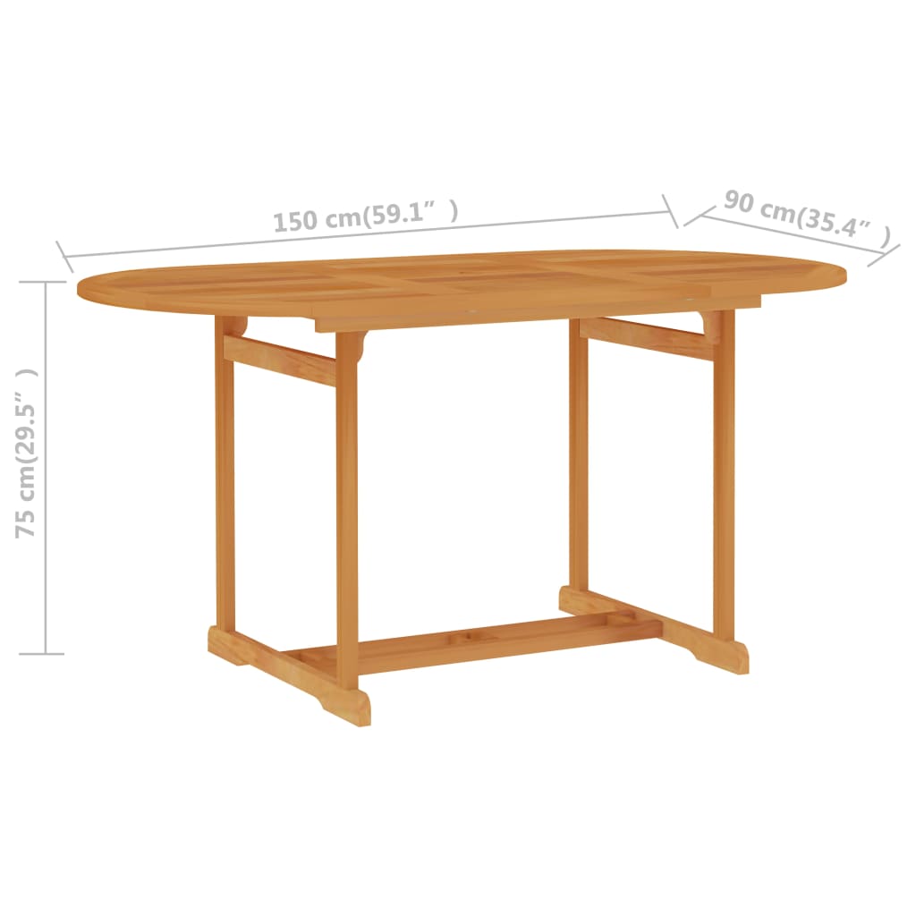 Gartentisch 150x90x75 cm Teak Massivholz kaufen