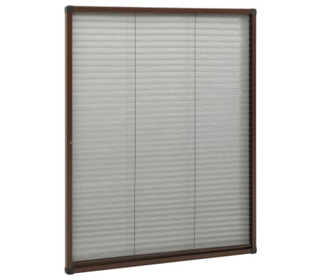 vidaXL Insektenschutz-Plissee für Fenster Aluminium Braun 60x80 cm