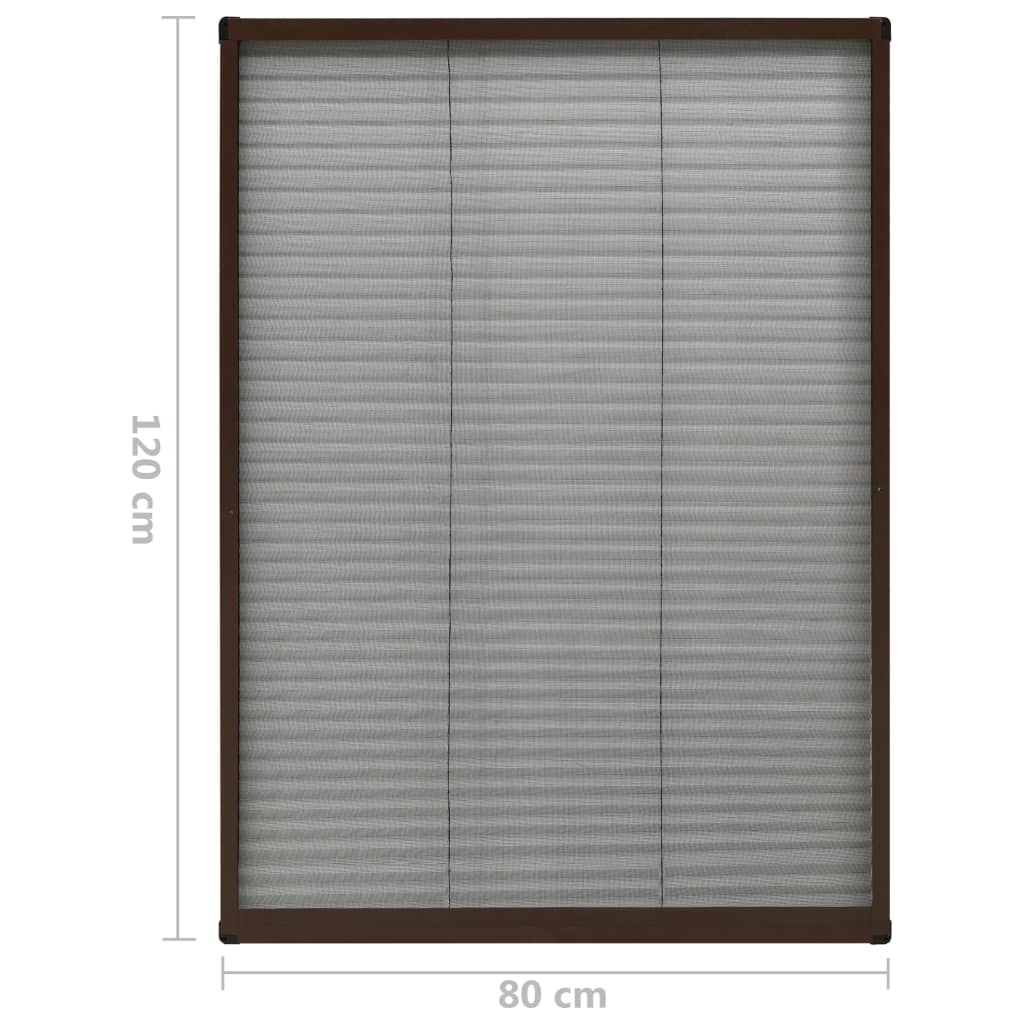 Barna alumínium pliszé ablakszúnyogháló 80 x 120 cm 