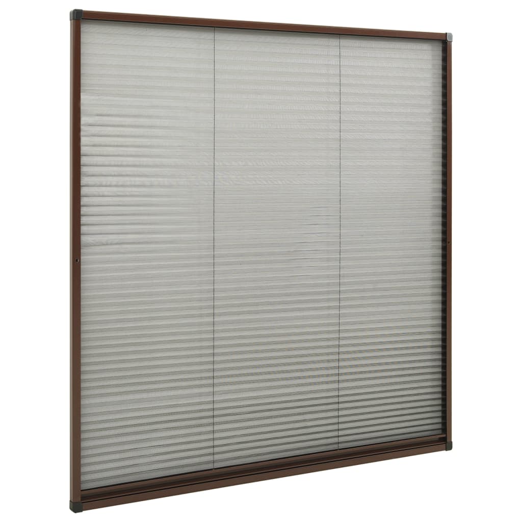 vidaXL Insektenschutz-Plissee für Fenster Aluminium Braun 130x100 cm