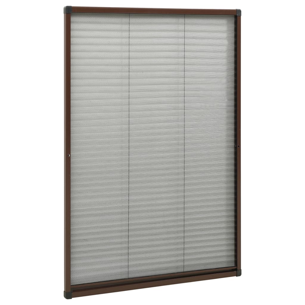 vidaXL Insektenschutz-Plissee für Fenster Aluminium Braun 60x160 cm