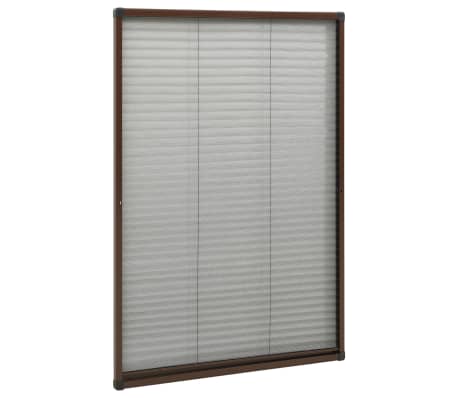 vidaXL Plissert insektskjerm for vindu aluminium brun 60x160 cm