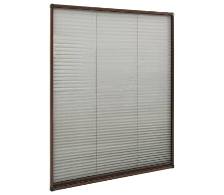 vidaXL Insektenschutz-Plissee für Fenster Aluminium Braun 120x160 cm