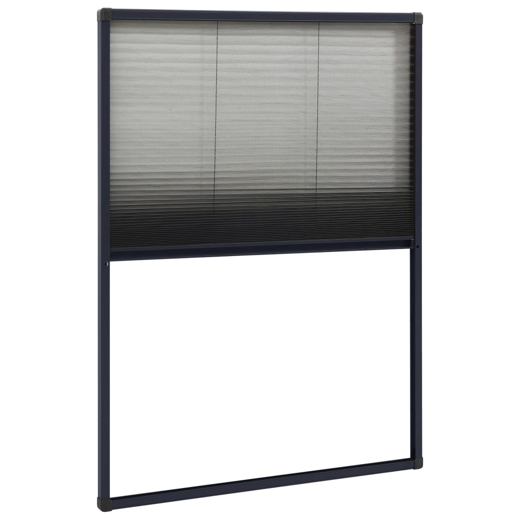 vidaXL Plisovaná okenní síť proti hmyzu hliník antracitová 80 x 120 cm