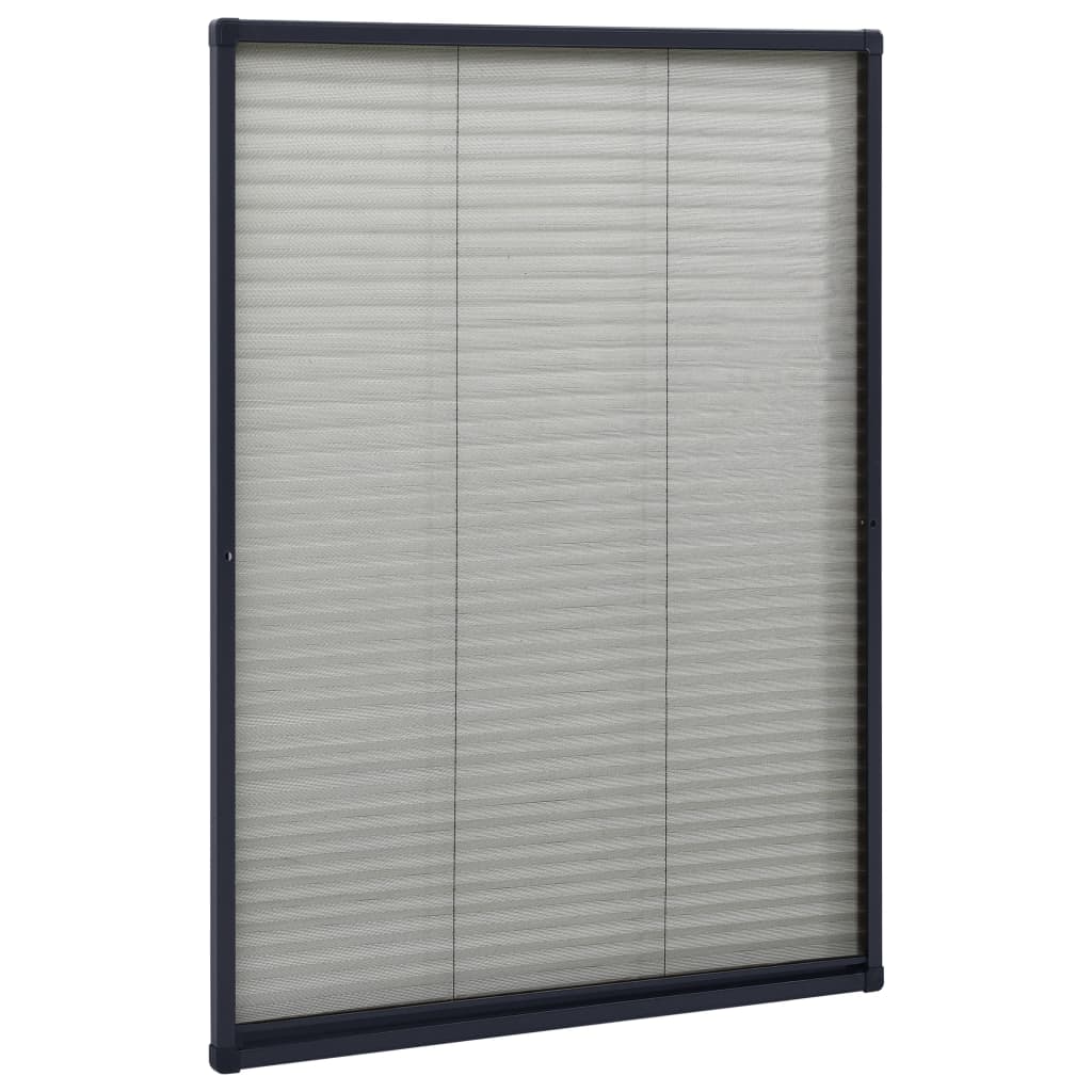 vidaXL Plasă insecte plisse de ferestre, antracit, 80x120 cm, aluminiu