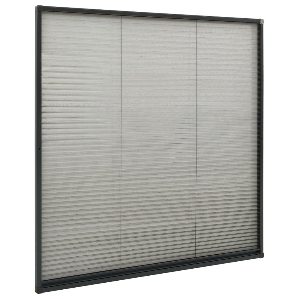 vidaXL Moustiquaire plissée à fenêtre Aluminium Anthracite 120x120 cm