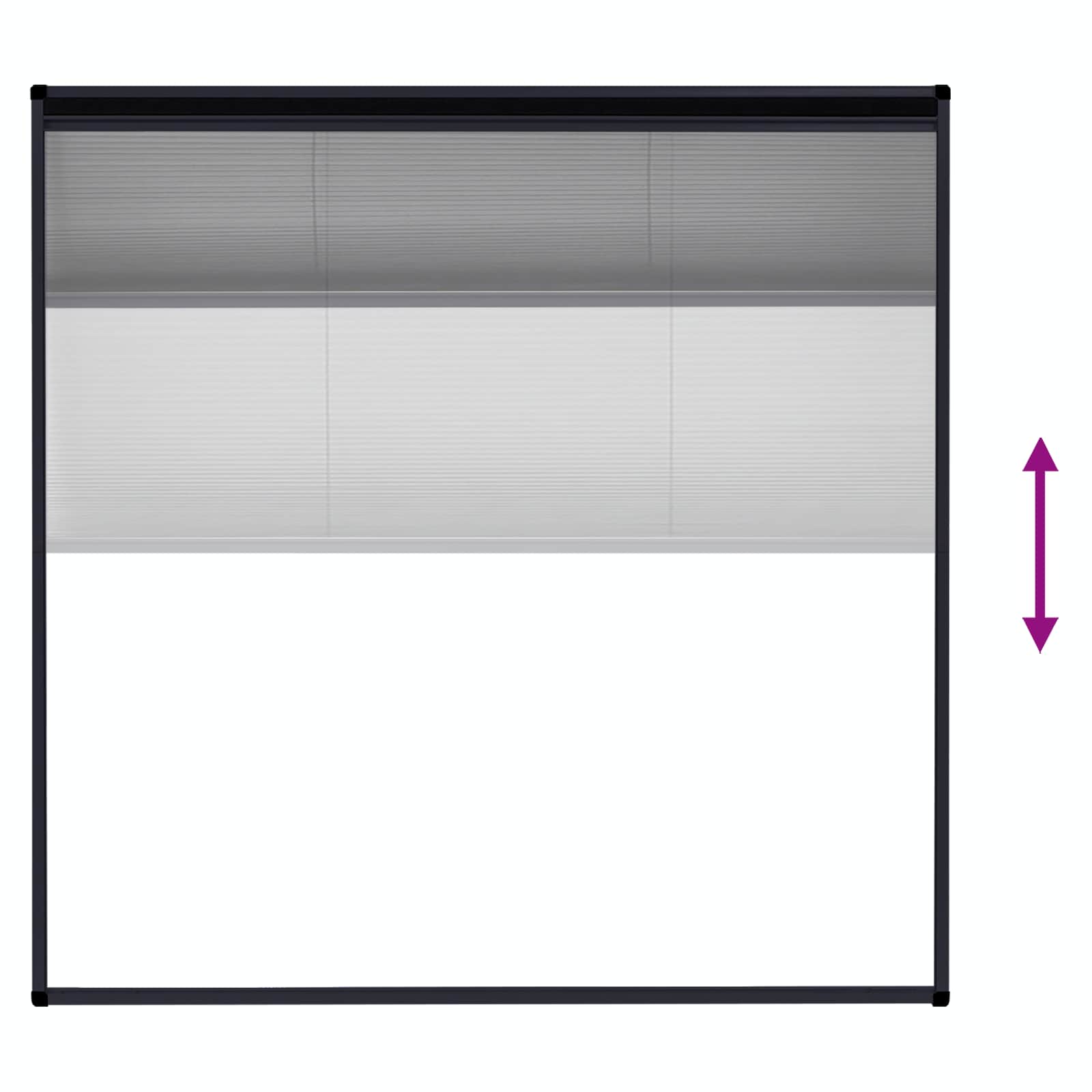 vidaXL Insektenschutz-Plissee für Fenster Alu Anthrazit 120x120 cm – Bild 7