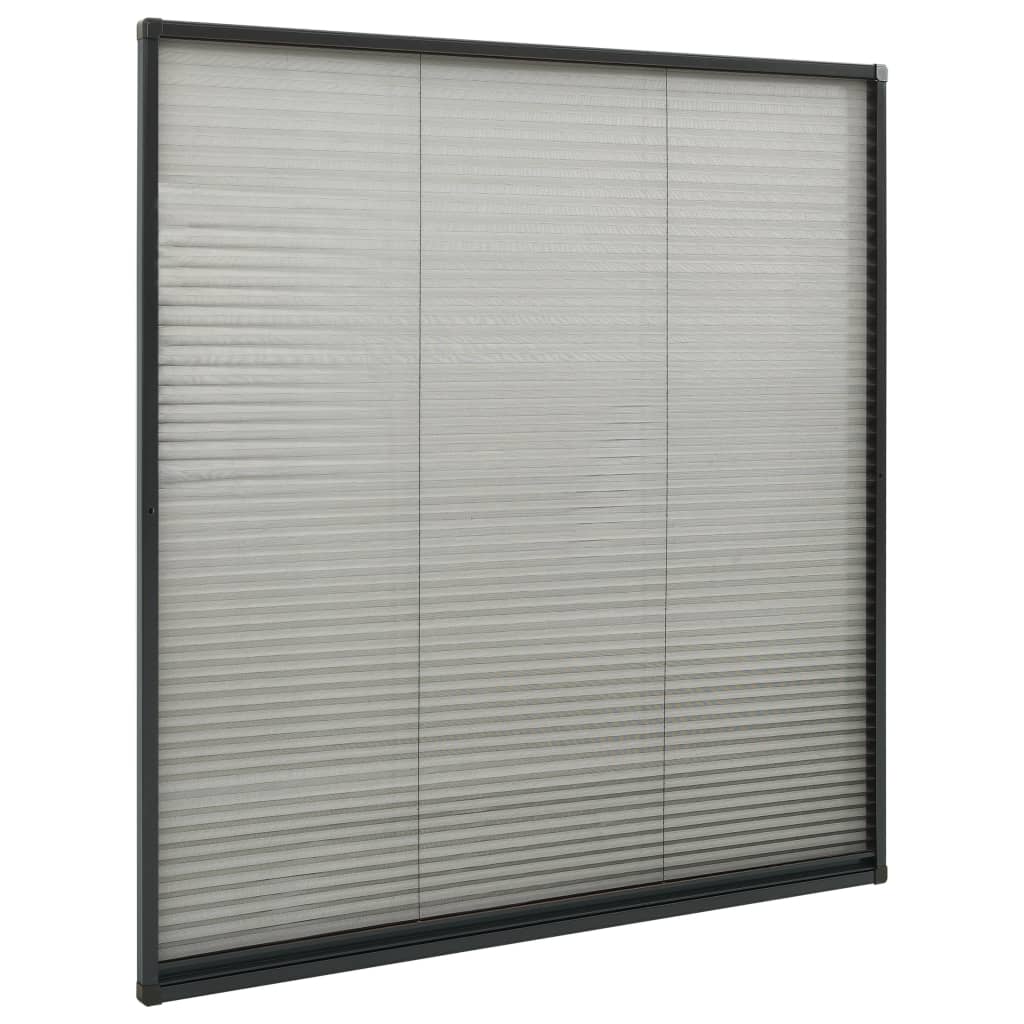 vidaXL Insektenschutz-Plissee für Fenster Alu Anthrazit 130x100cm