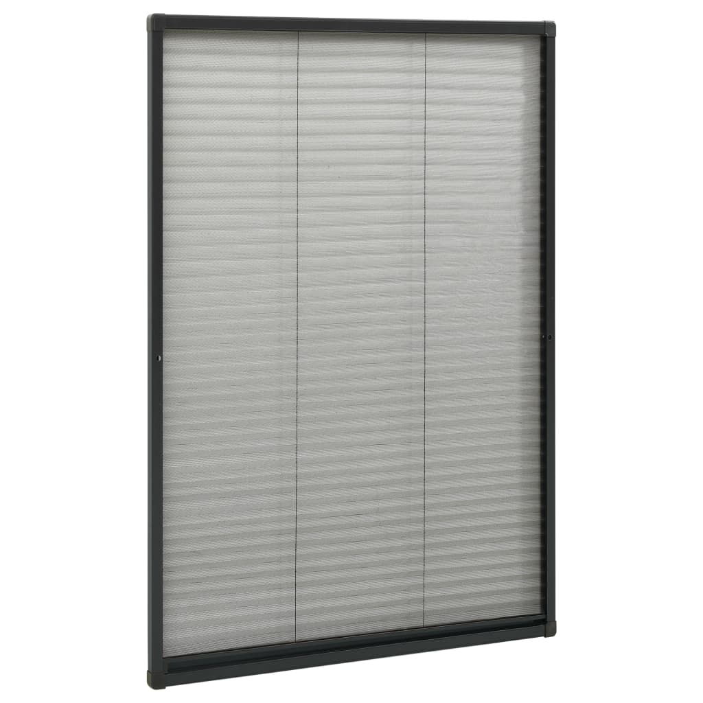 vidaXL Plissert insektskjerm for vindu aluminium antrasitt 80x160 cm