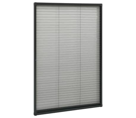 vidaXL Plissert insektskjerm for vindu aluminium antrasitt 80x160 cm