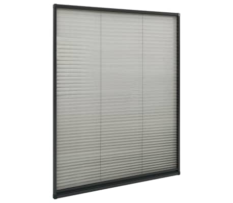 vidaXL Plissert insektskjerm for vindu aluminium antrasitt 110x160 cm