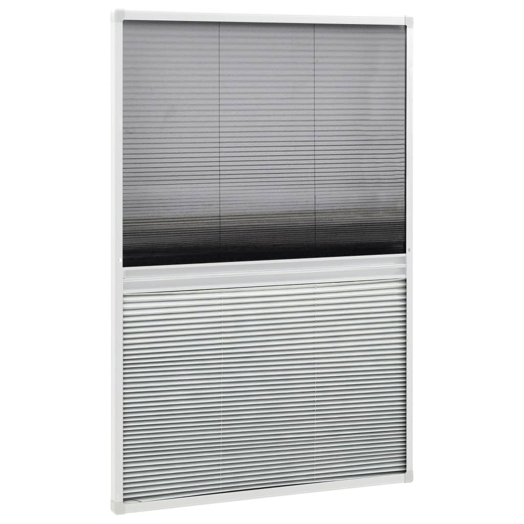 vidaXL Insektenschutz-Plissee für Fenster Alu 100x160 cm mit Jalousie