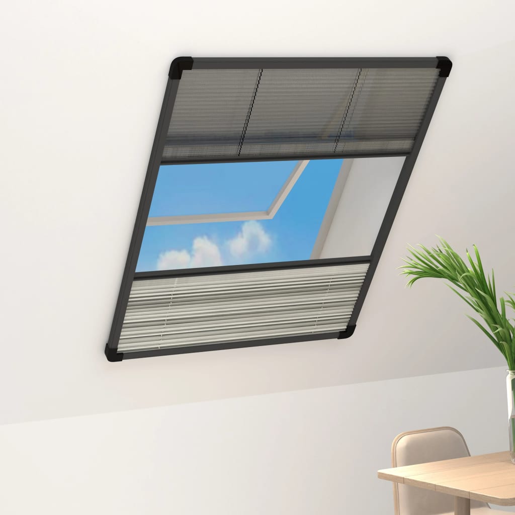 vidaXL Plasă insecte pentru ferestre, 60×80 cm, aluminiu, cu umbrar vidaxl.ro
