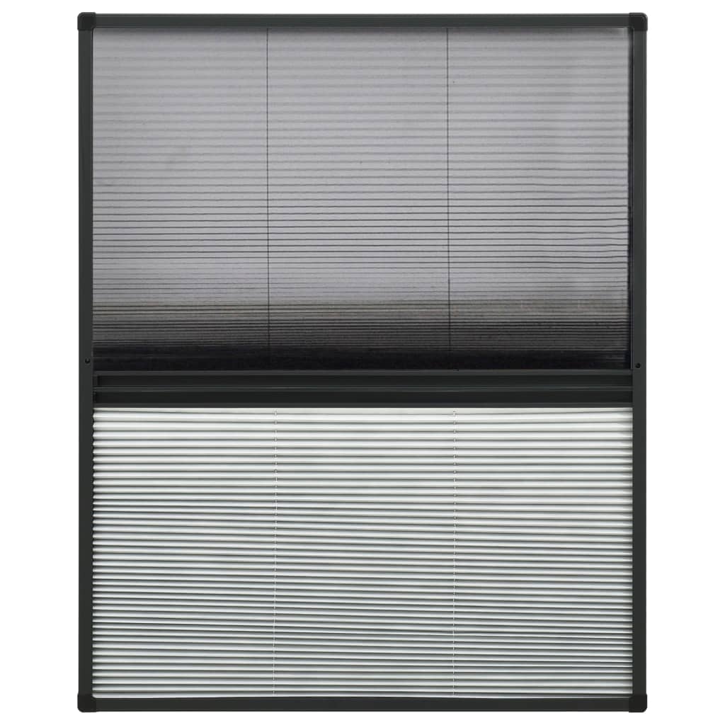 Alumínium pliszé ablakszúnyogháló árnyékolóval 80 x 100 cm 