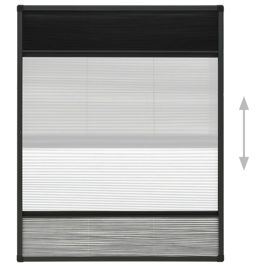 Alumínium pliszé ablakszúnyogháló árnyékolóval 80 x 100 cm 