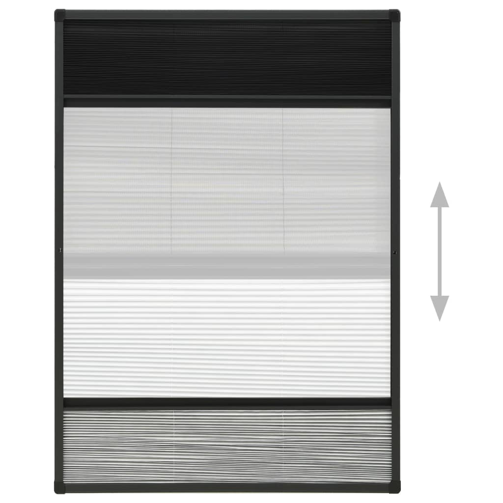 Alumínium pliszé ablakszúnyogháló árnyékolóval 80 x 120 cm 