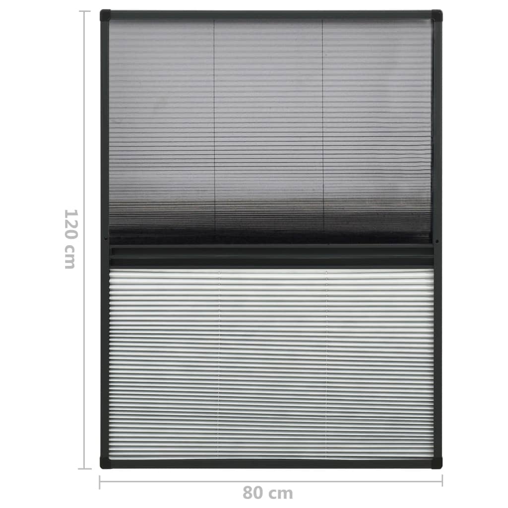 Alumínium pliszé ablakszúnyogháló árnyékolóval 80 x 120 cm 