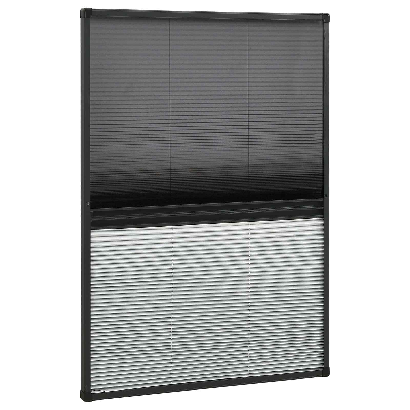 vidaXL Plisovaná okenná sieťka proti hmyzu s roletou, hliník 80x120 cm