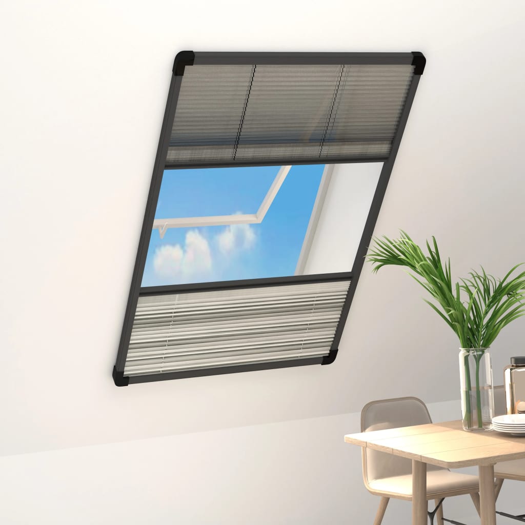 vidaXL Ecran insecte pentru ferestre, cu umbrar, 80×160 cm, aluminiu vidaxl.ro