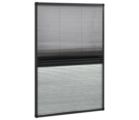 vidaXL Mosquitera plisada para ventanas aluminio con sombra 110x160 cm