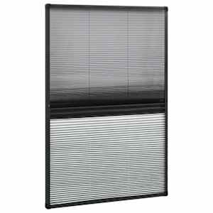 vidaXL Plissert insektskjerm for vindu aluminium 110x160 cm solskjerm