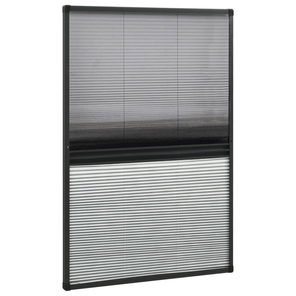 vidaXL Plisse Insect Screen for Windows Aluminium 100x160cm with Shade