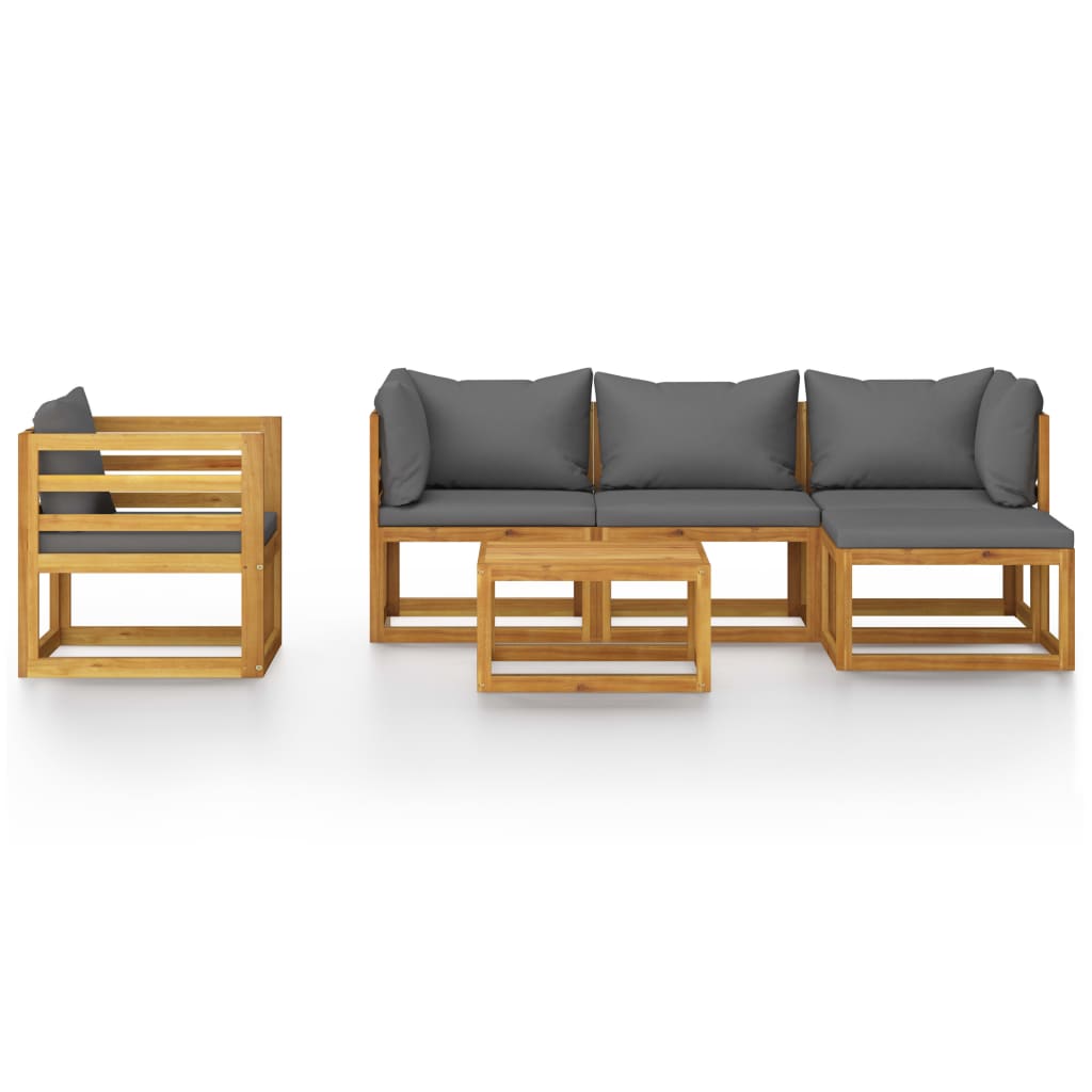 

vidaXL 6-delige Loungeset met kussens massief acaciahout