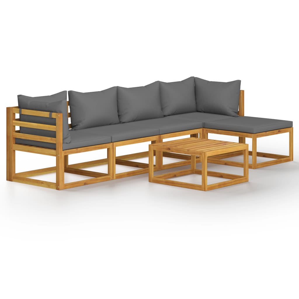 

vidaXL 6 Piece Patio Lounge Set with Cushion Solid Acacia Wood
