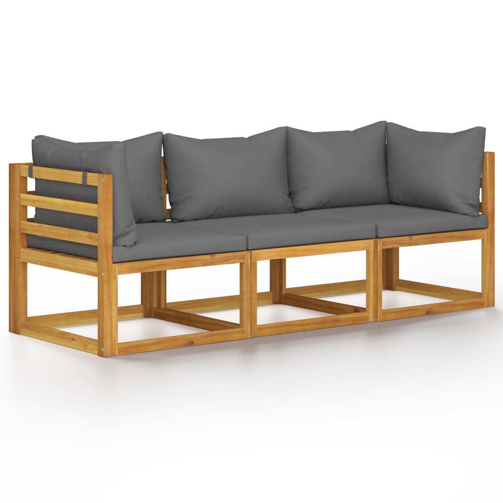 

vidaXL 3-Seater Patio Sofa with Cushion Solid Acacia Wood