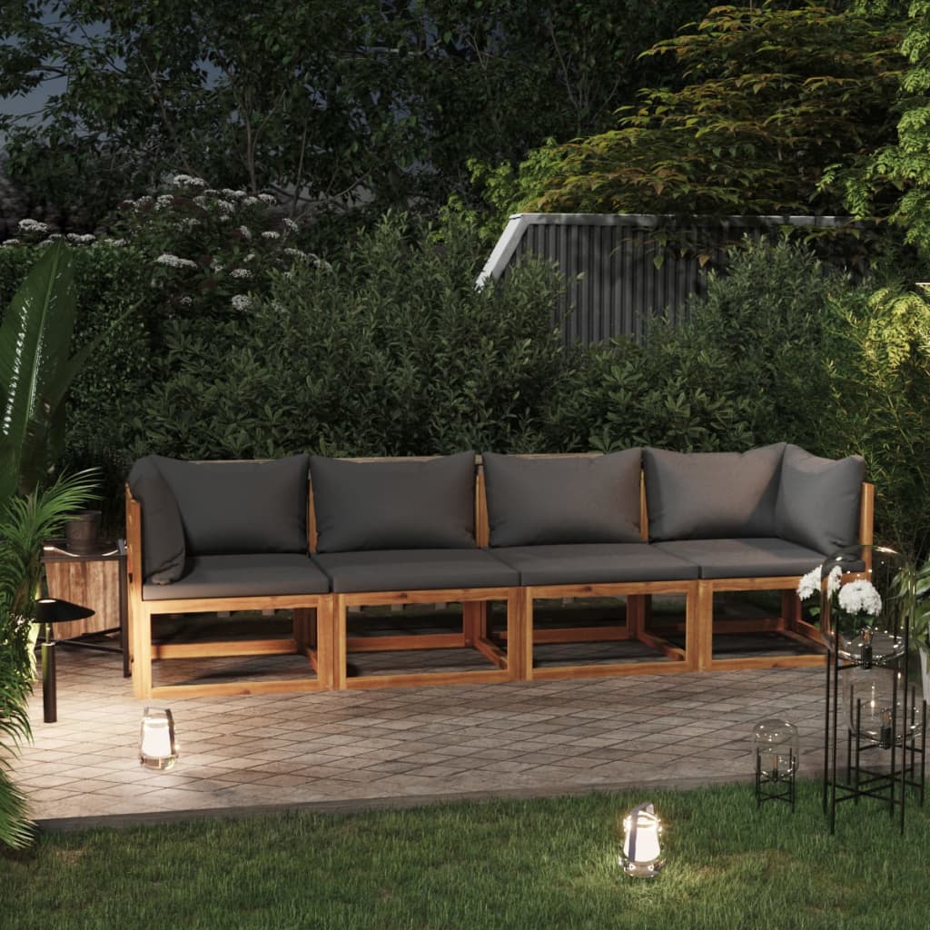 4-Sitzer-Gartensofa mit Auflage Akazie Massivholz kaufen