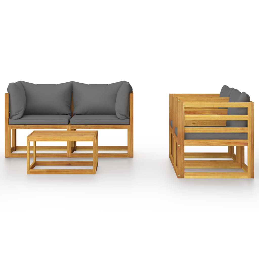 

vidaXL 5-delige Loungeset met kussens massief acaciahout
