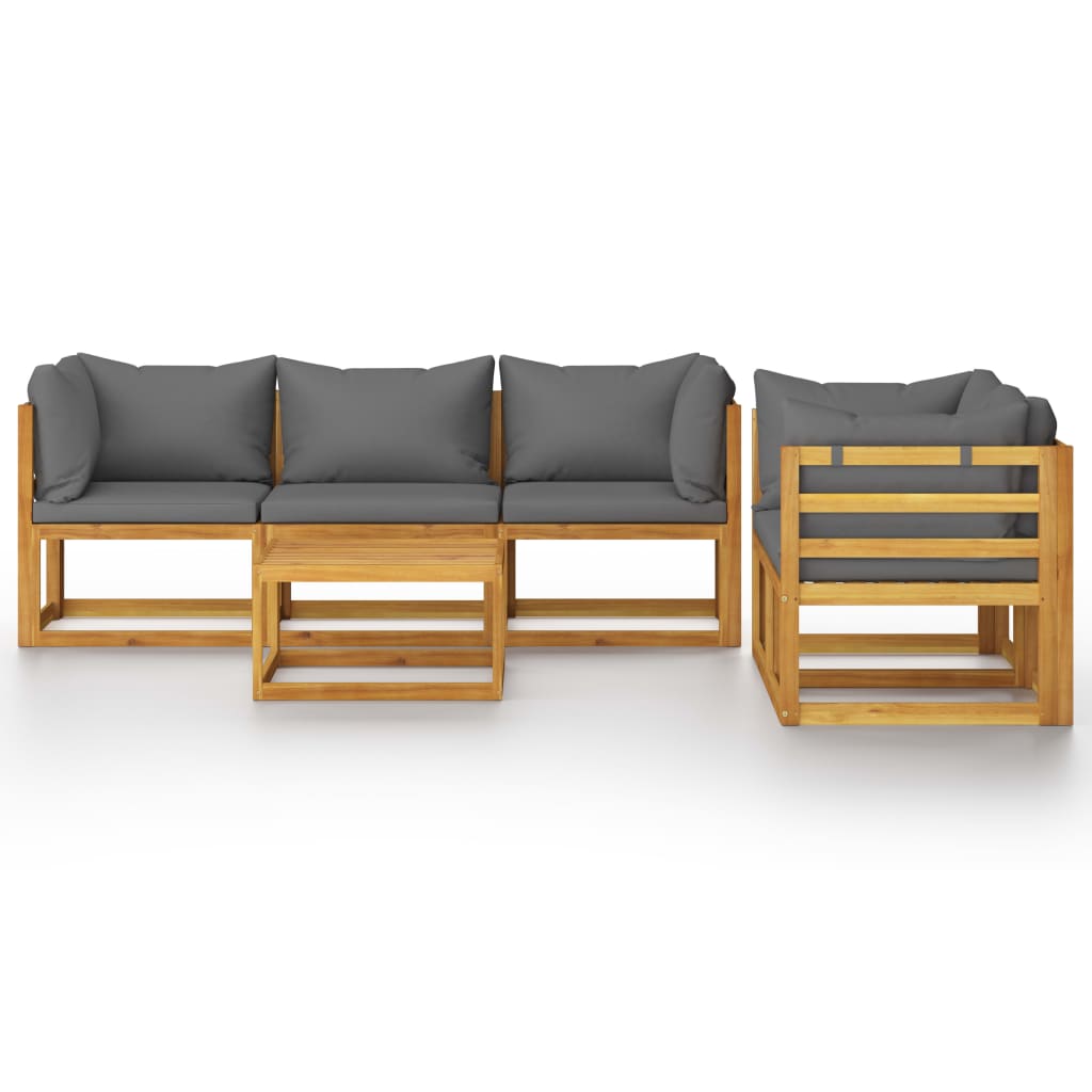 

vidaXL 6-delige Loungeset met kussens massief acaciahout