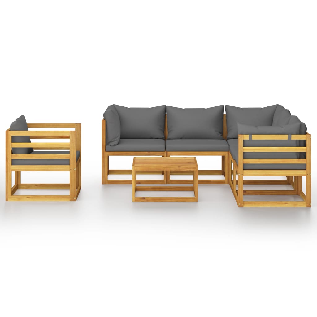 

vidaXL 7-delige Loungeset met kussens massief acaciahout