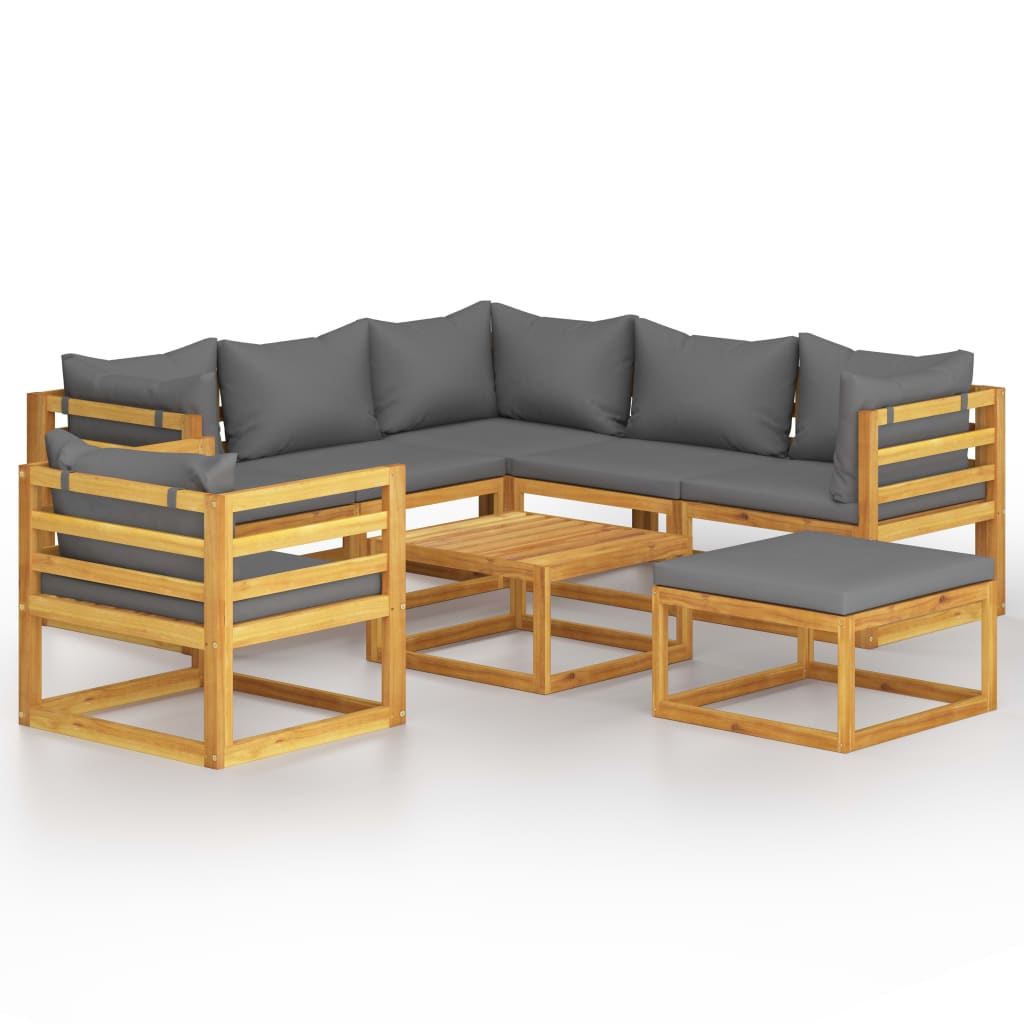 

vidaXL 8 Piece Patio Lounge Set with Cushion Solid Acacia Wood