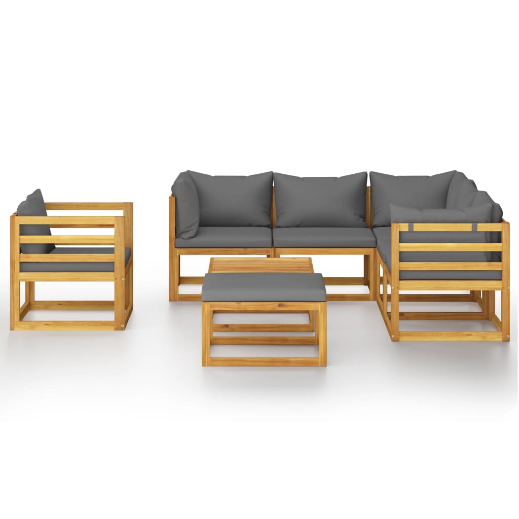 vidaXL 8-delige Loungeset met kussens massief acaciahout afbeelding