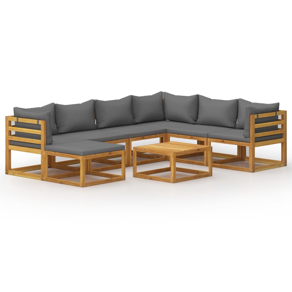 

vidaXL 8 Piece Patio Lounge Set with Cushion Solid Acacia Wood