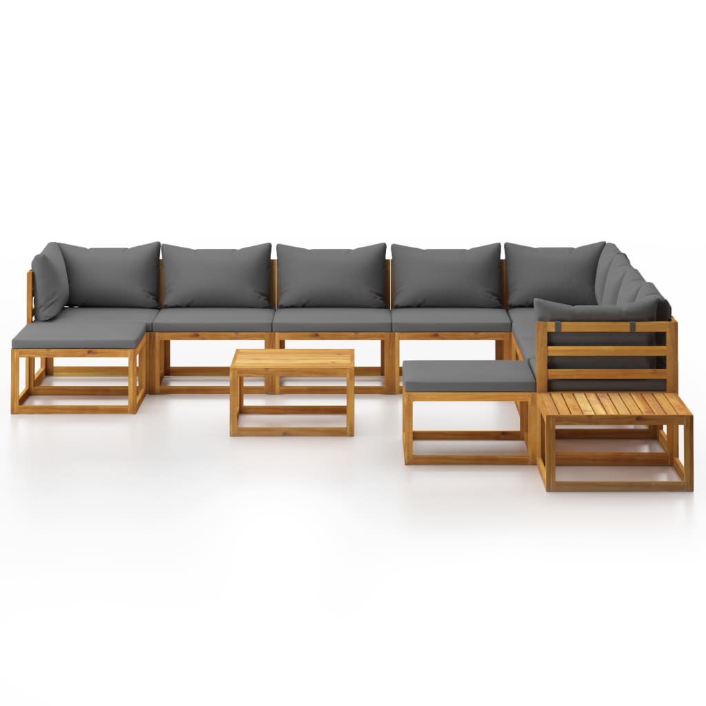 vidaXL 12-delige Loungeset met kussens massief acaciahout afbeelding
